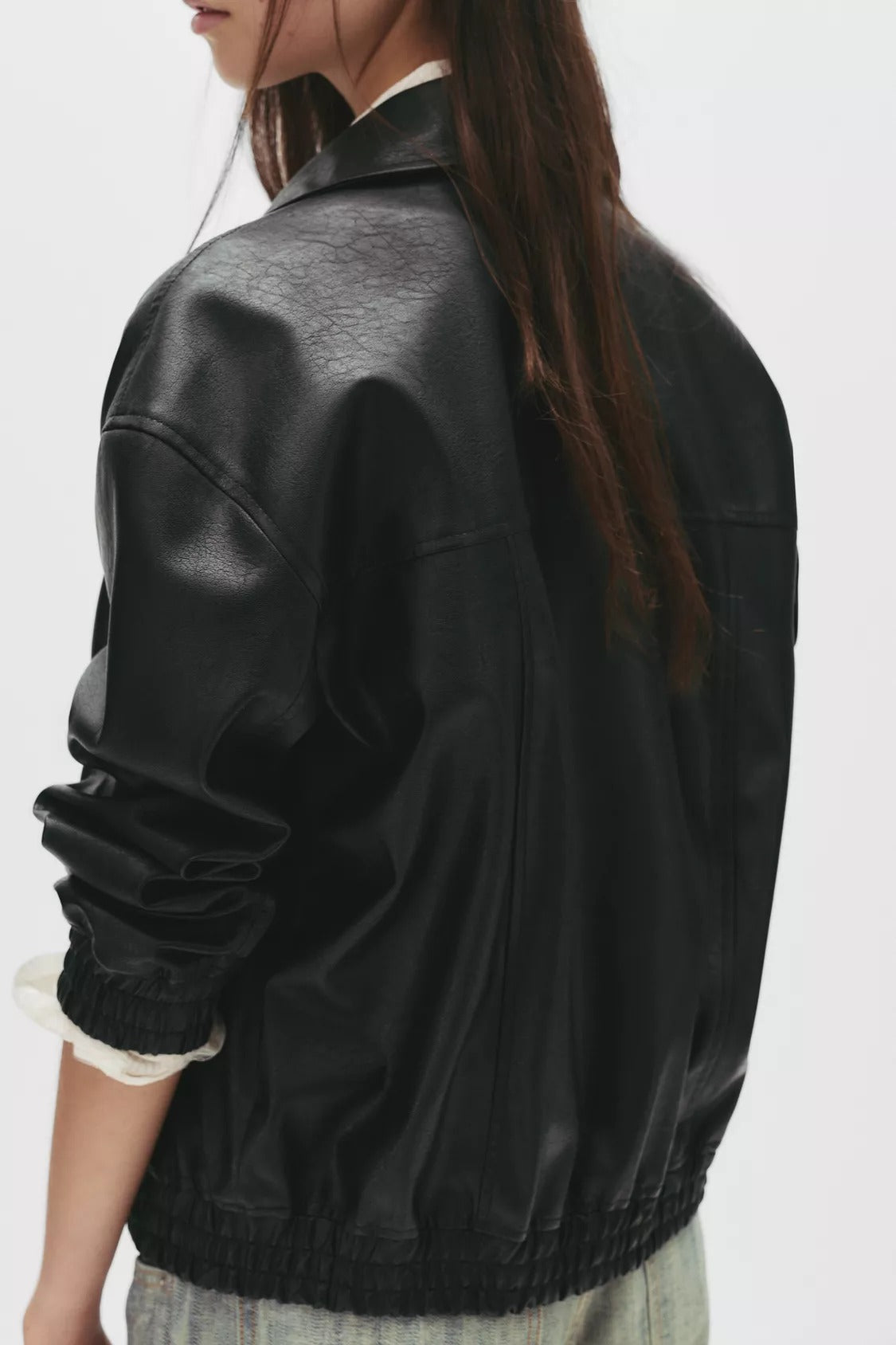 Bomberjack with leather effect