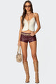 Melaney Faux Leather Micro Shorts