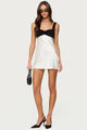 Contrast Satin Effect Mini Dress