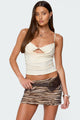 Layered Bra Cowl Neck Top