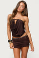 Giana Iridescent Strapless Cowl Neck Top