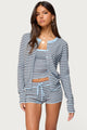Lillian Striped Button Up Knit Cardigan