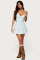 Tiered Ruffle Striped Mini Dress