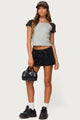 Ziggie Tie Front Denim Mini Skort