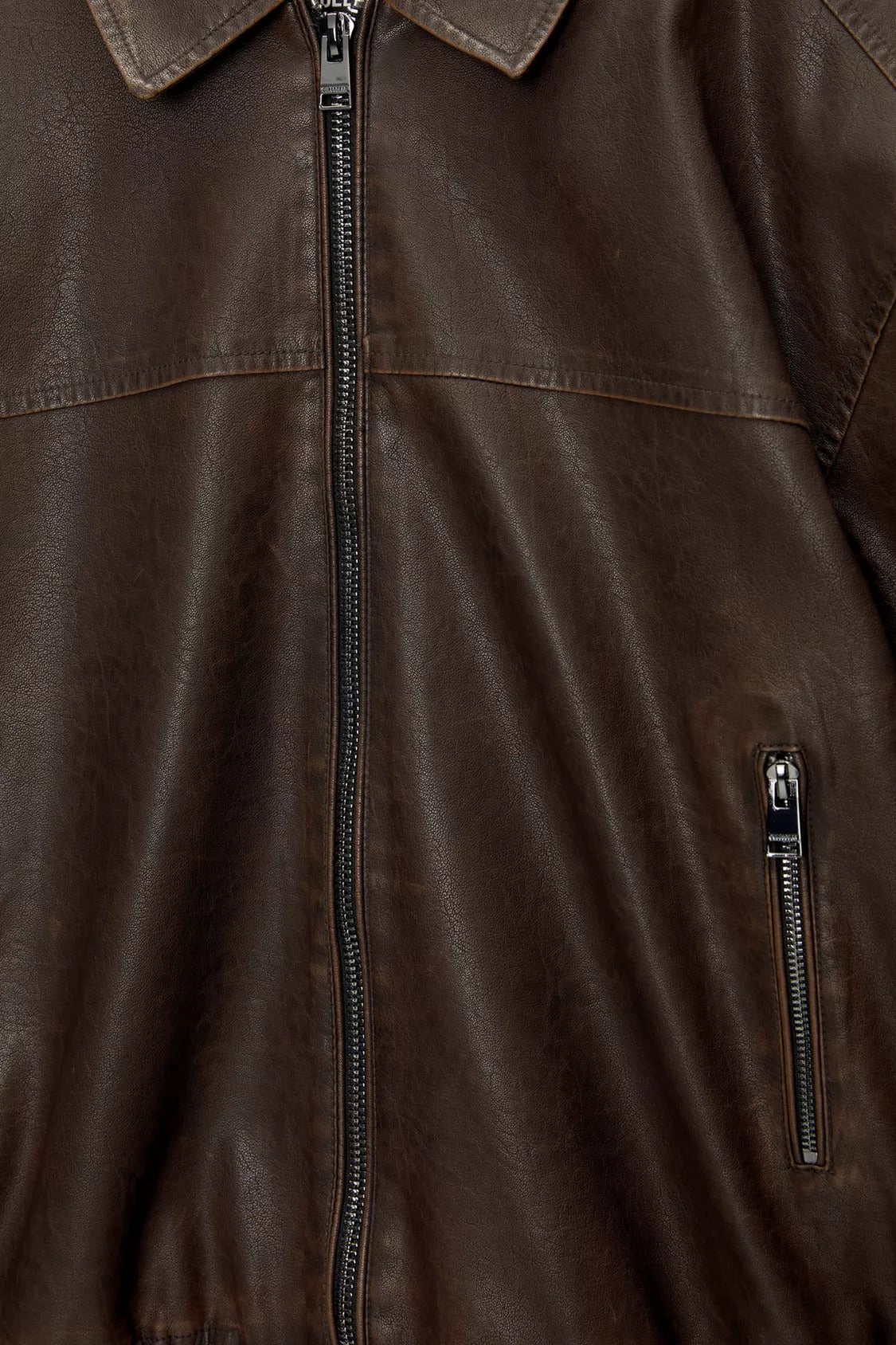 Bomberjack with leather effect